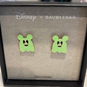 BaubleBar glow in the dark Mickey ghost earrings